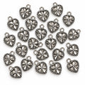 Antique Silver Heart Charm - 10x8mm