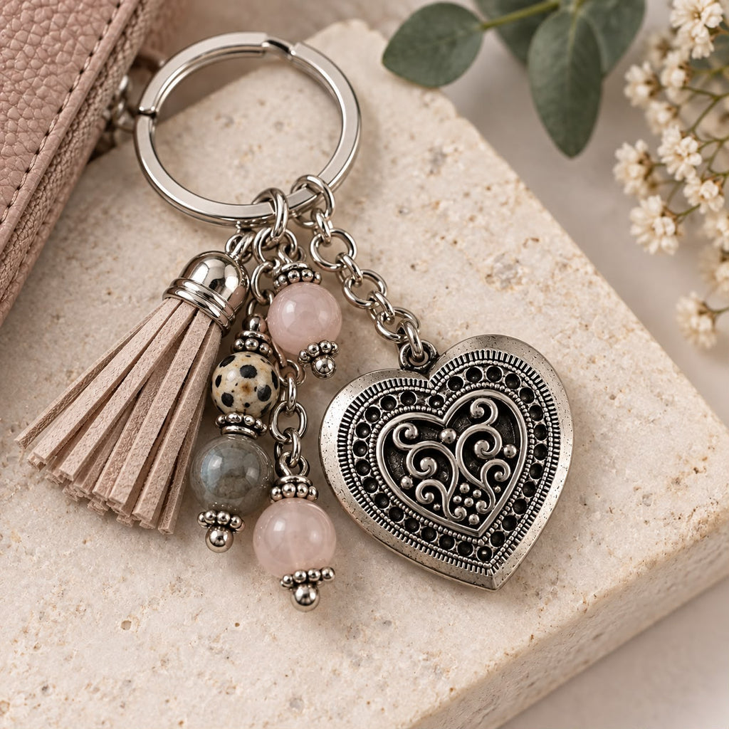 Antique Silver Ornate Heart Charm -31x28 mm