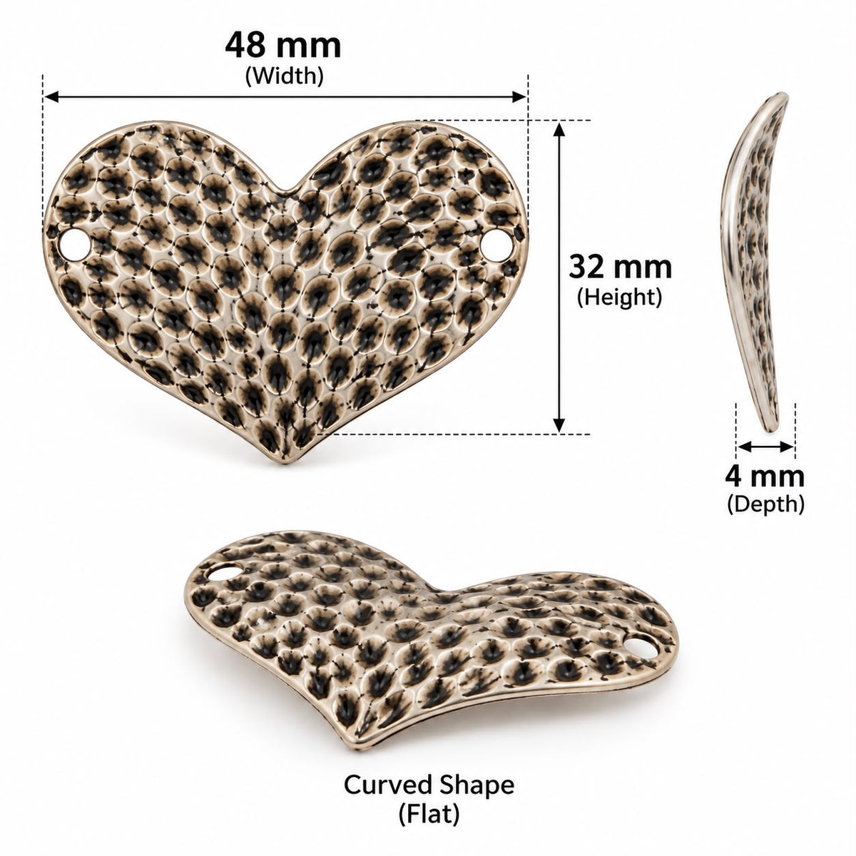 Heart Charm - 48x32mm - HRT-006
