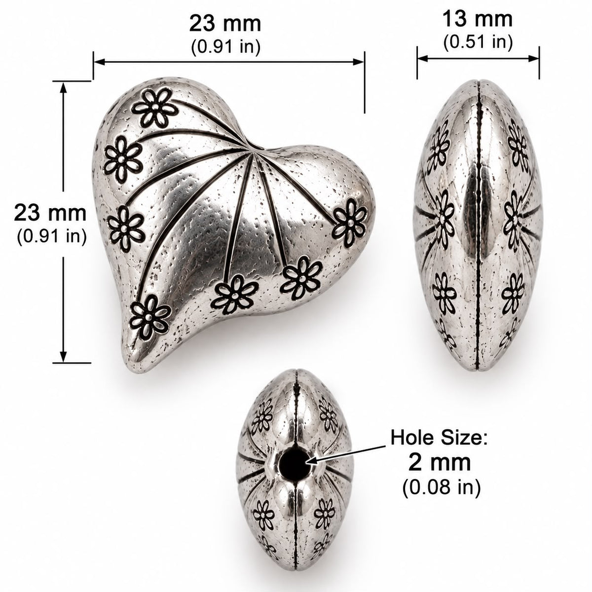 Heart Charm - 17x18mm - HRT-008