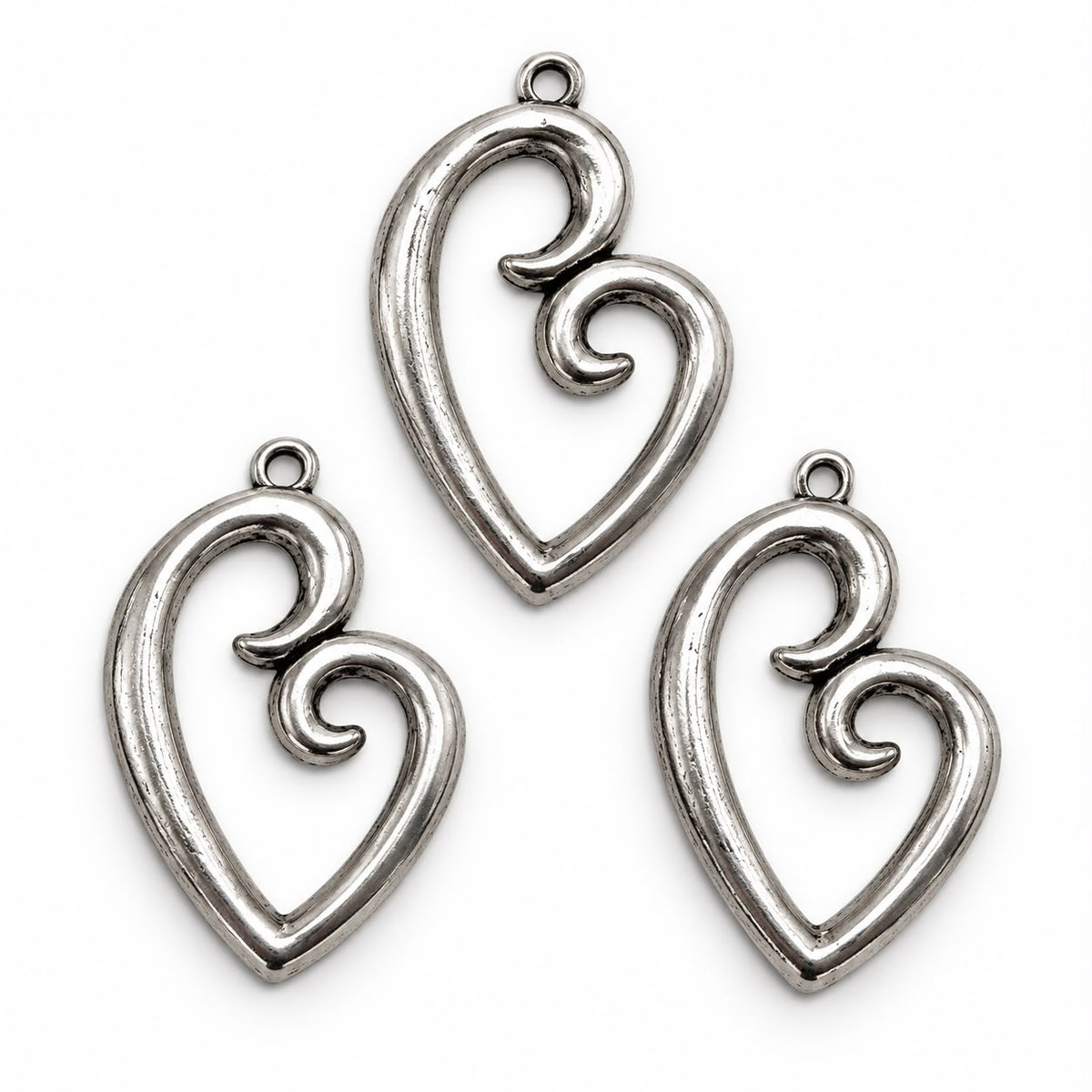 Mother Love Double Heart Charm - 27x40mm - HRT-011